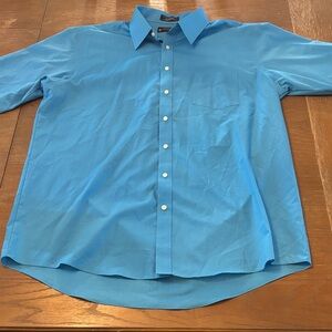 Stafford Bright Blue Casual Button-Down Shirt
